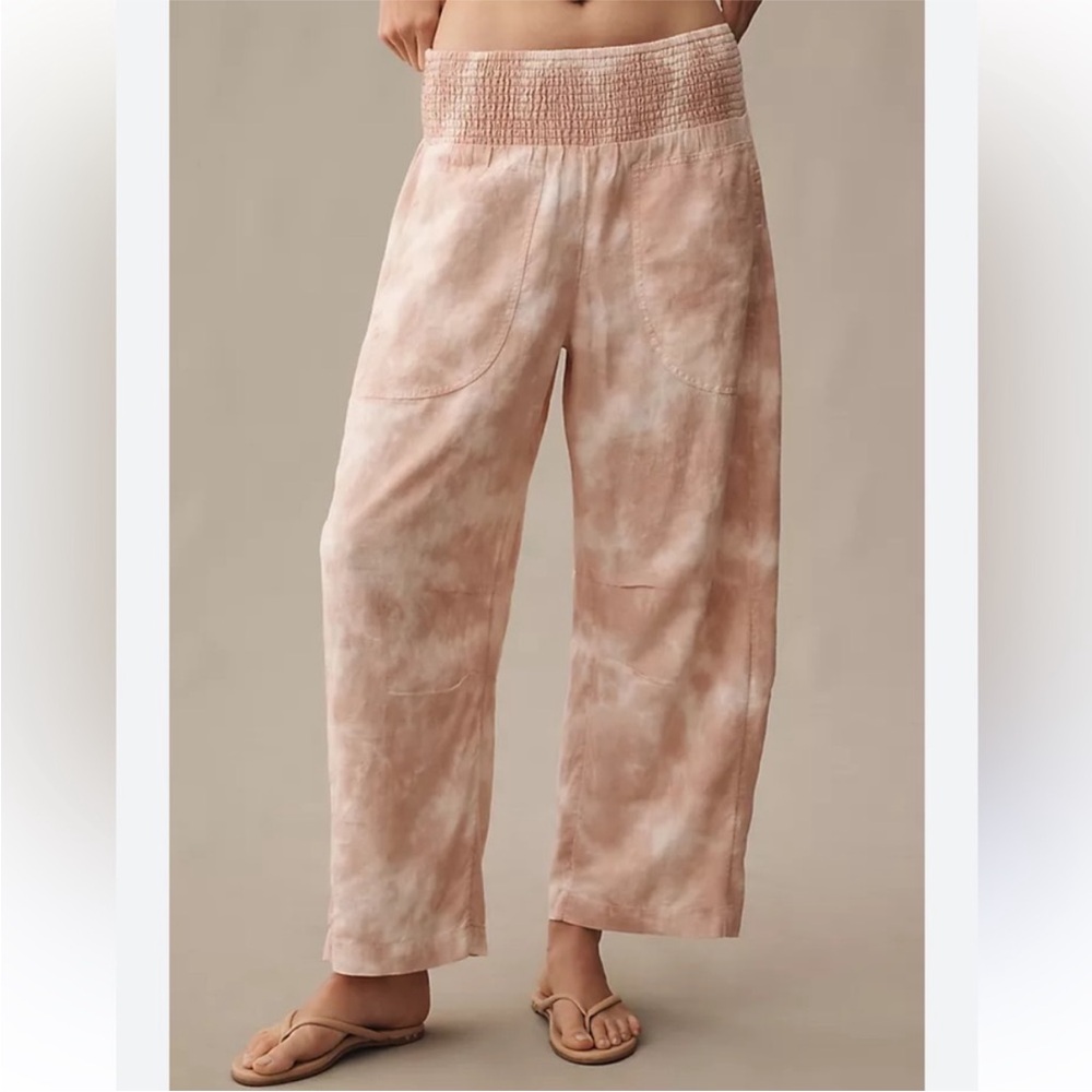 Anthropologie Pilcro The Reese Tye Dye Smocked pull on Barrel pants Size XS